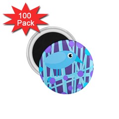 Blue and purple bird 1.75  Magnets (100 pack) 