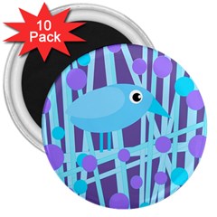 Blue and purple bird 3  Magnets (10 pack) 