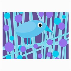 Blue and purple bird Large Glasses Cloth (2-Side)