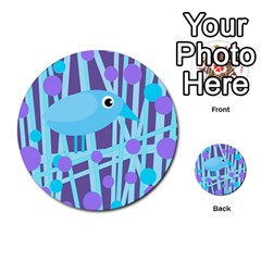 Blue And Purple Bird Multi-purpose Cards (round)  by Valentinaart