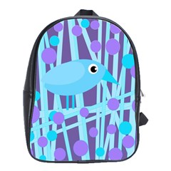 Blue and purple bird School Bags(Large) 