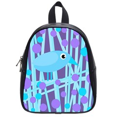 Blue and purple bird School Bags (Small) 