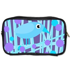 Blue and purple bird Toiletries Bags