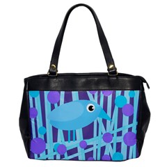 Blue and purple bird Office Handbags