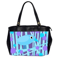 Blue and purple bird Office Handbags (2 Sides) 