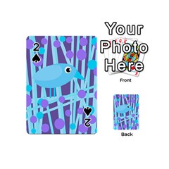 Blue and purple bird Playing Cards 54 (Mini) 