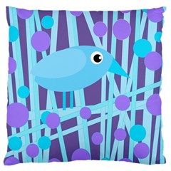 Blue and purple bird Large Cushion Case (Two Sides)