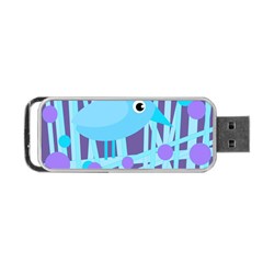 Blue and purple bird Portable USB Flash (Two Sides)