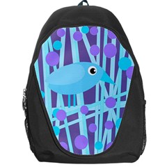 Blue and purple bird Backpack Bag