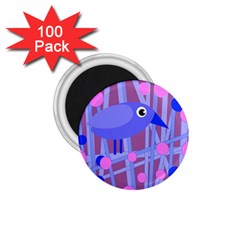 Purple And Blue Bird 1 75  Magnets (100 Pack)  by Valentinaart