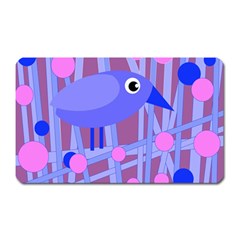 Purple And Blue Bird Magnet (rectangular) by Valentinaart