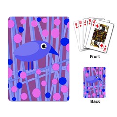 Purple And Blue Bird Playing Card by Valentinaart