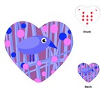 Purple and blue bird Playing Cards (Heart)  Front