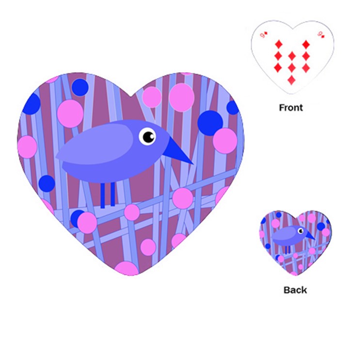 Purple and blue bird Playing Cards (Heart) 