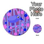 Purple and blue bird Multi-purpose Cards (Round)  Back 5