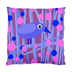 Purple And Blue Bird Standard Cushion Case (two Sides) by Valentinaart