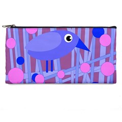 Purple And Blue Bird Pencil Cases by Valentinaart