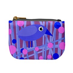 Purple And Blue Bird Mini Coin Purses by Valentinaart