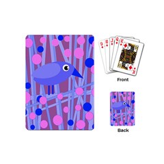 Purple And Blue Bird Playing Cards (mini)  by Valentinaart