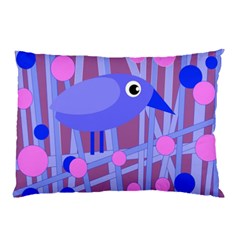 Purple And Blue Bird Pillow Case (two Sides) by Valentinaart