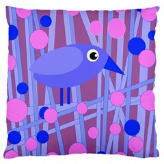 Purple And Blue Bird Large Cushion Case (two Sides) by Valentinaart