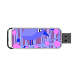 Purple And Blue Bird Portable Usb Flash (one Side) by Valentinaart