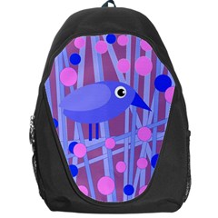 Purple And Blue Bird Backpack Bag by Valentinaart