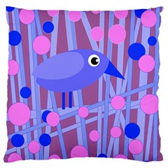 Purple And Blue Bird Standard Flano Cushion Case (two Sides) by Valentinaart