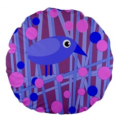 Purple And Blue Bird Large 18  Premium Flano Round Cushions by Valentinaart