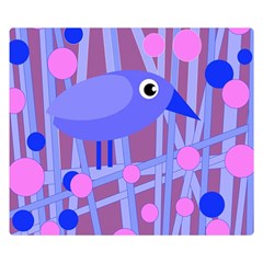 Purple And Blue Bird Double Sided Flano Blanket (small)  by Valentinaart