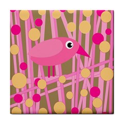 Pink Bird Tile Coasters by Valentinaart