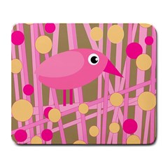 Pink Bird Large Mousepads by Valentinaart