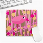 Pink bird Large Mousepads Front