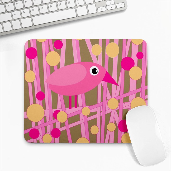 Pink bird Large Mousepads