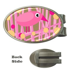 Pink Bird Money Clips (oval)  by Valentinaart