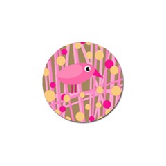 Pink Bird Golf Ball Marker by Valentinaart