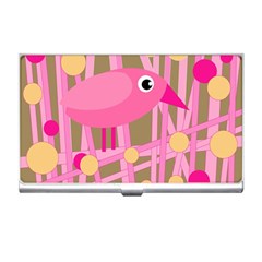 Pink Bird Business Card Holders by Valentinaart