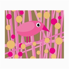 Pink Bird Small Glasses Cloth by Valentinaart