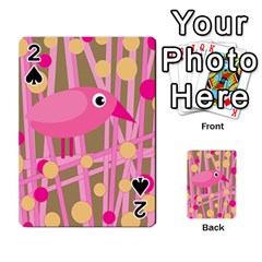 Pink Bird Playing Cards 54 Designs  by Valentinaart