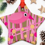 Pink bird Star Ornament (Two Sides)  Back