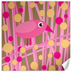 Pink Bird Canvas 16  X 16   by Valentinaart