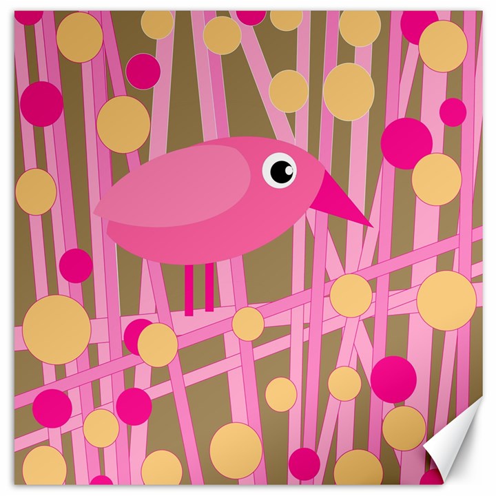 Pink bird Canvas 20  x 20  