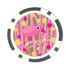 Pink Bird Poker Chip Card Guards by Valentinaart