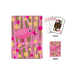 Pink Bird Playing Cards (mini)  by Valentinaart