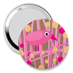 Pink Bird 3  Handbag Mirrors by Valentinaart