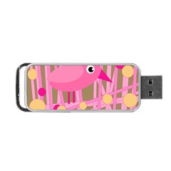 Pink Bird Portable Usb Flash (one Side) by Valentinaart