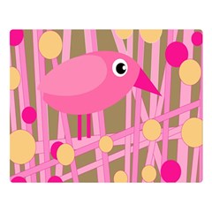 Pink Bird Double Sided Flano Blanket (large)  by Valentinaart