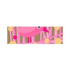 Pink bird Satin Scarf (Oblong)