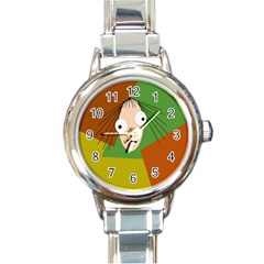 Crazy Girl Round Italian Charm Watch by Valentinaart