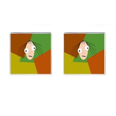 Crazy Girl Cufflinks (square) by Valentinaart